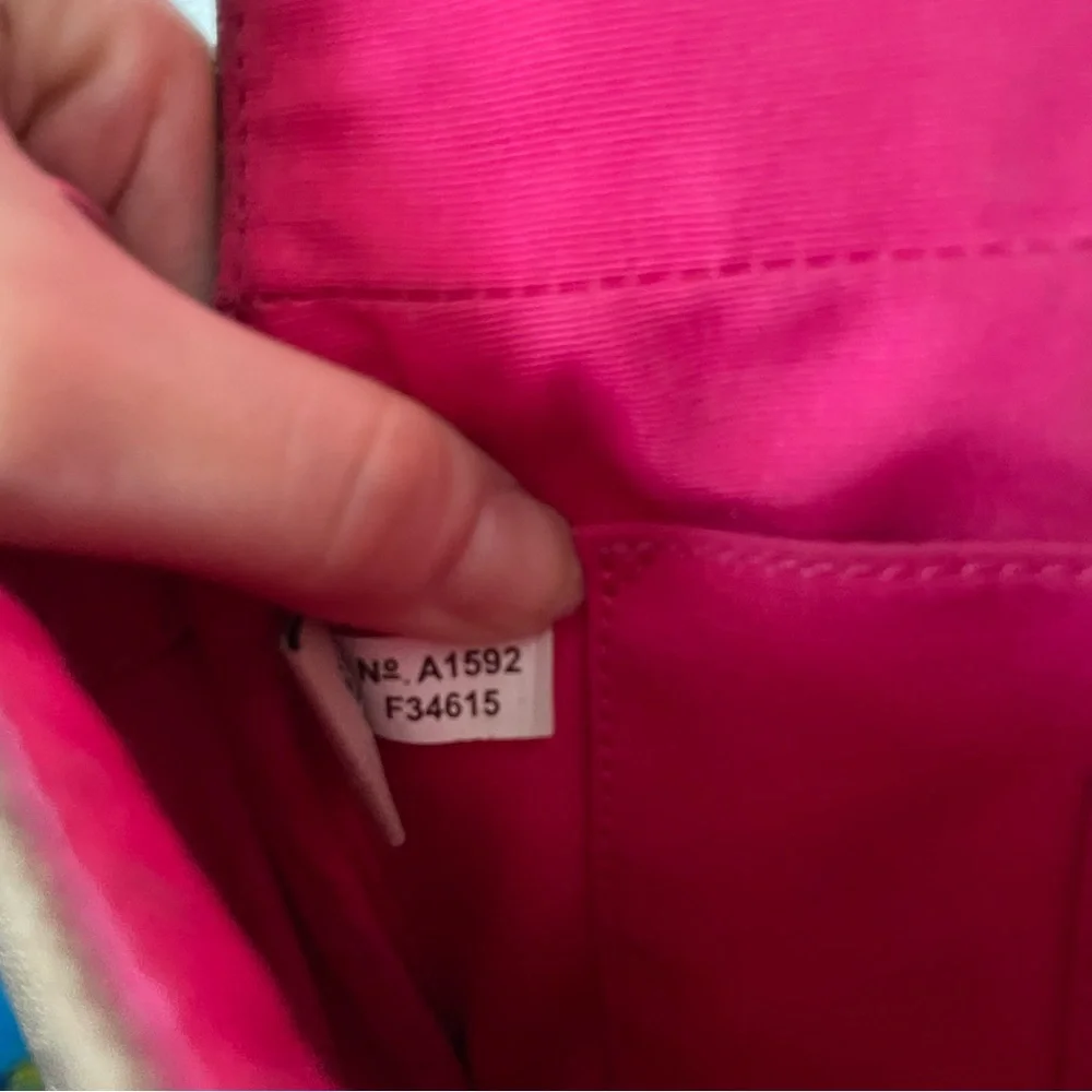 COACH⚡️”Ruby” Signature Monogram Fuschia Pink Turnlock Chain Bag - Picture 13 of 16